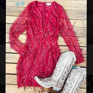 SOUTHERN FRIED CHICS Western Wine Sequin Dress